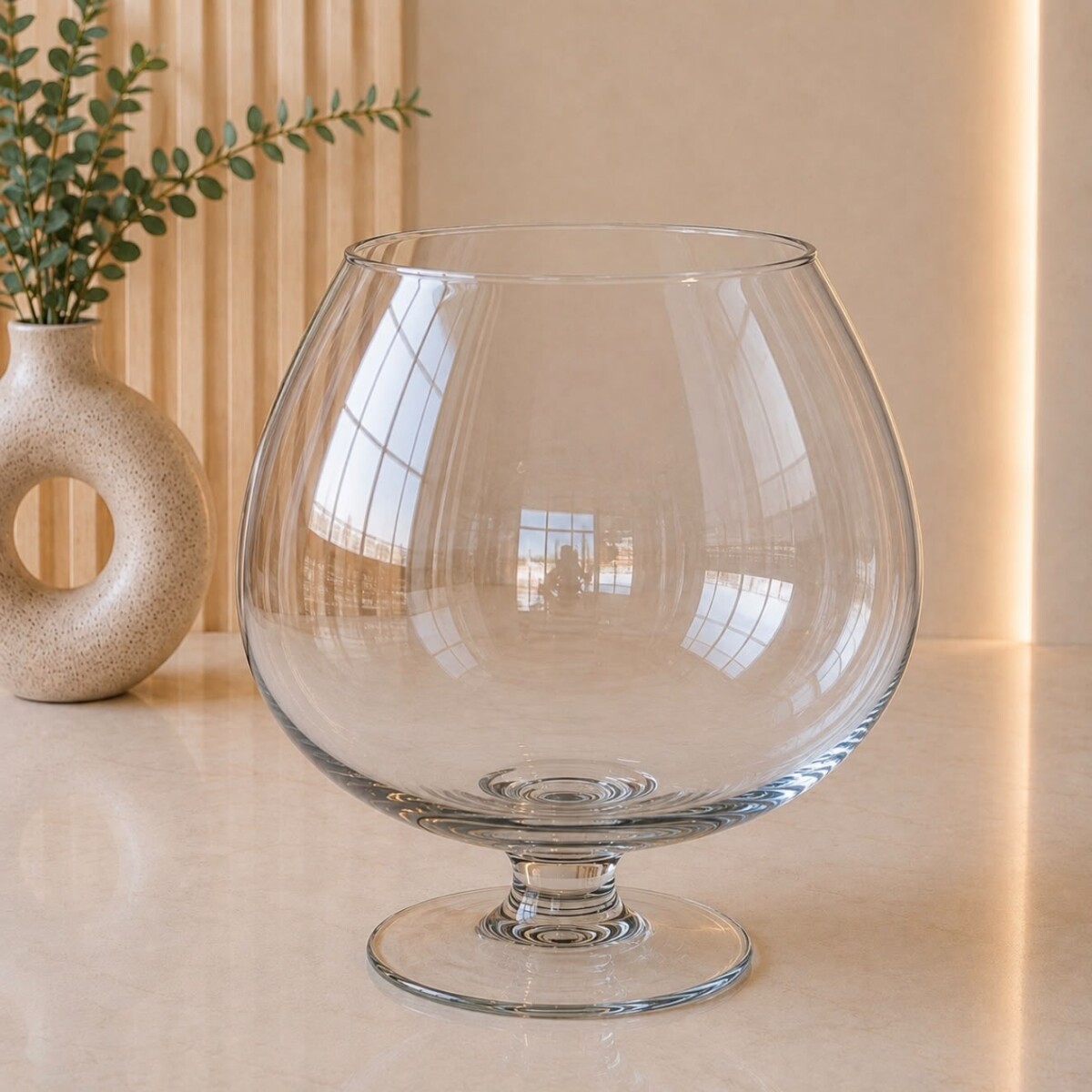 Florero Globo con Pedestal - Altura 23 cm - Ø 22cm 