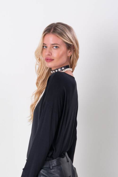 Blusa Boat Negra