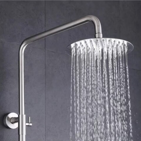 Barral de ducha exterior sin grifería satinada Barral De Ducha Exterior Sin Grifería Satinada