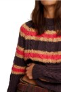 FRANKIE CABLE STRIPED PUL Marron