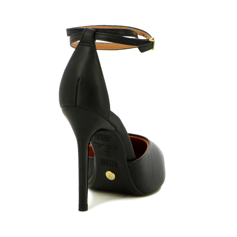Vizzano Zapato Clasico Dama Punta Fina Con Pulsera Negro