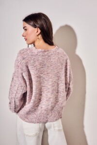 Cardigan Texturado Rosa Viejo