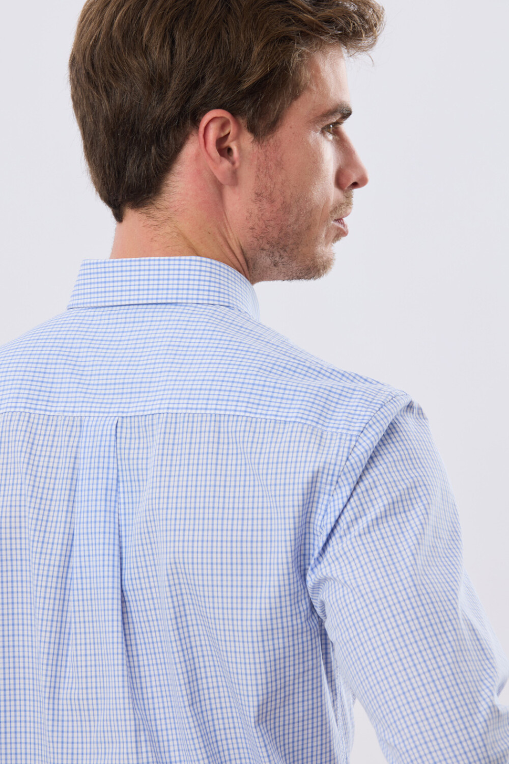 CAMISA CUADROS Celeste