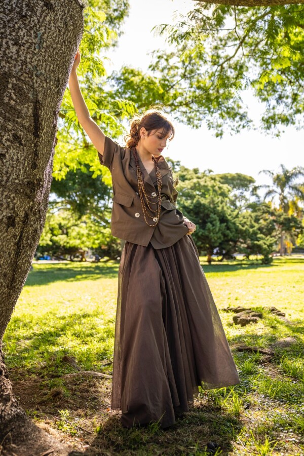 FALDA ALGODON ANDINN CAMEL