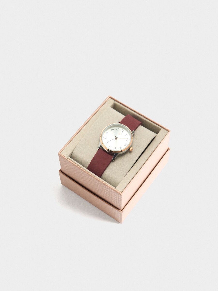 Reloj Correa De Silicona burdeos