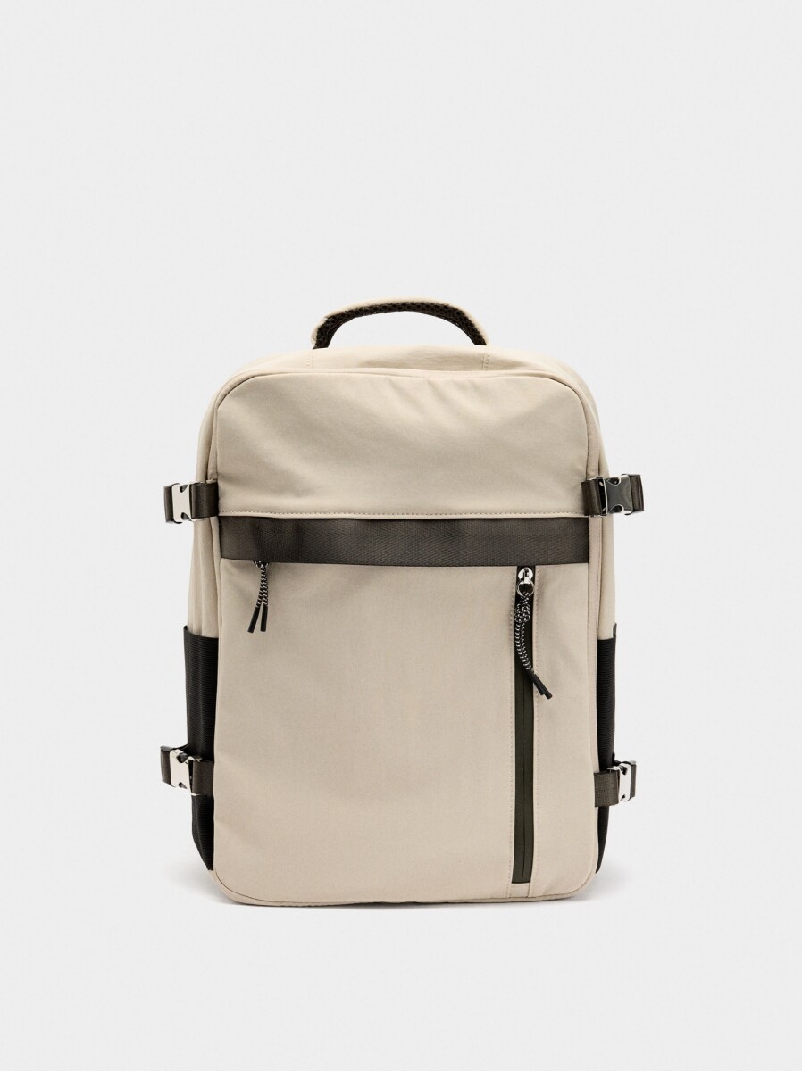 Mochila De Cabina Nylon Extensible Repelente Al Agua - blanco 