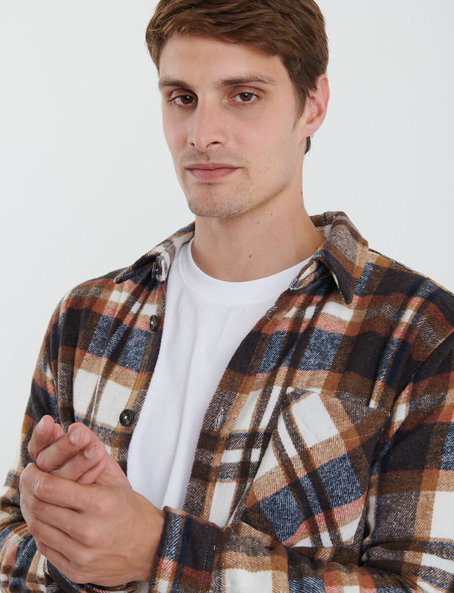 300563 SOBRECAMISA HARRY Azul Oscuro/ladrillo