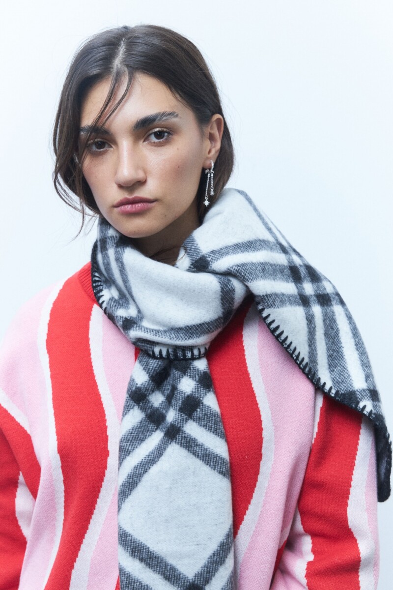 Bufanda rombos reversible negro