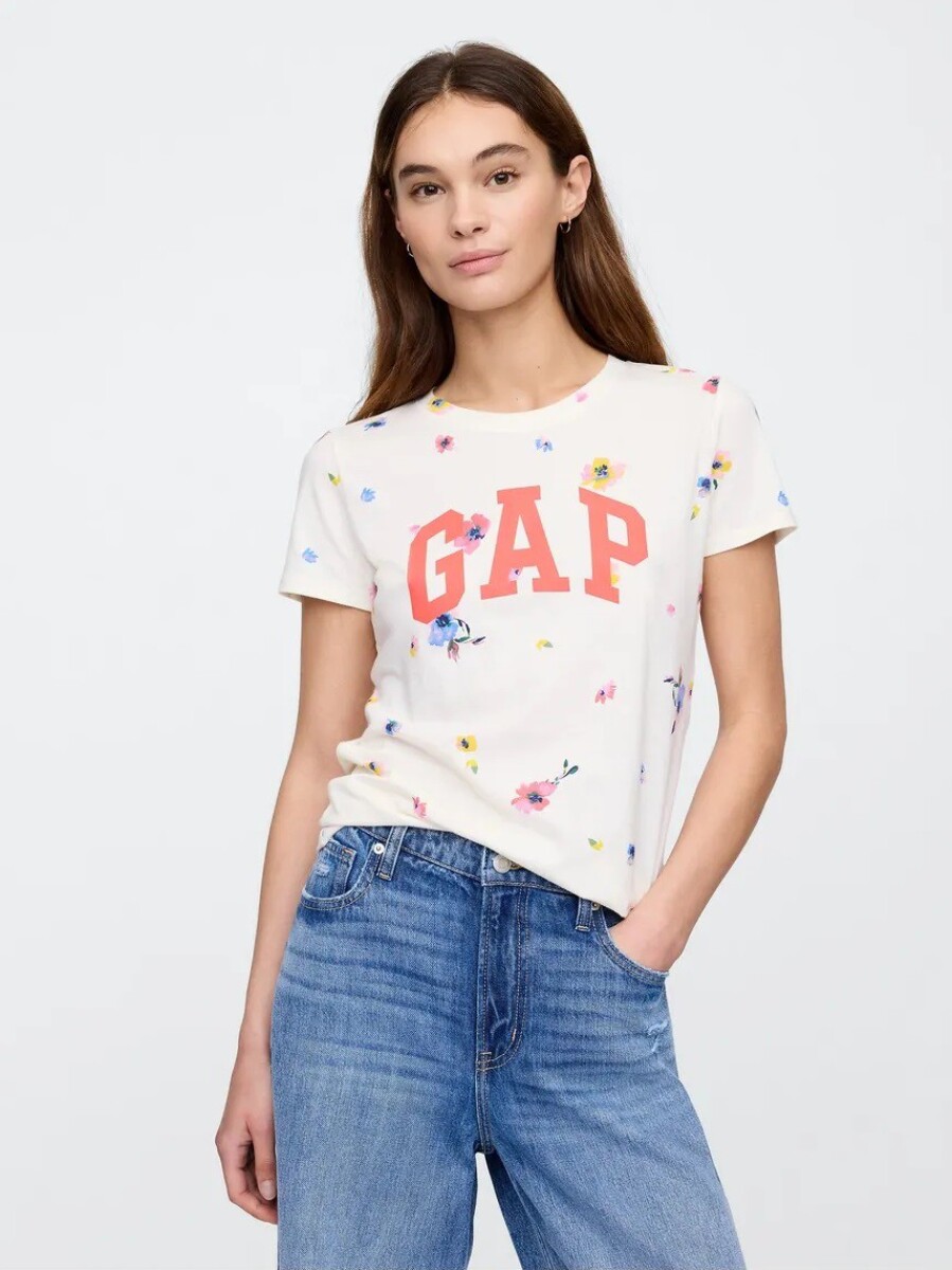Remera Logo Gap Mujer - Floral Mix 
