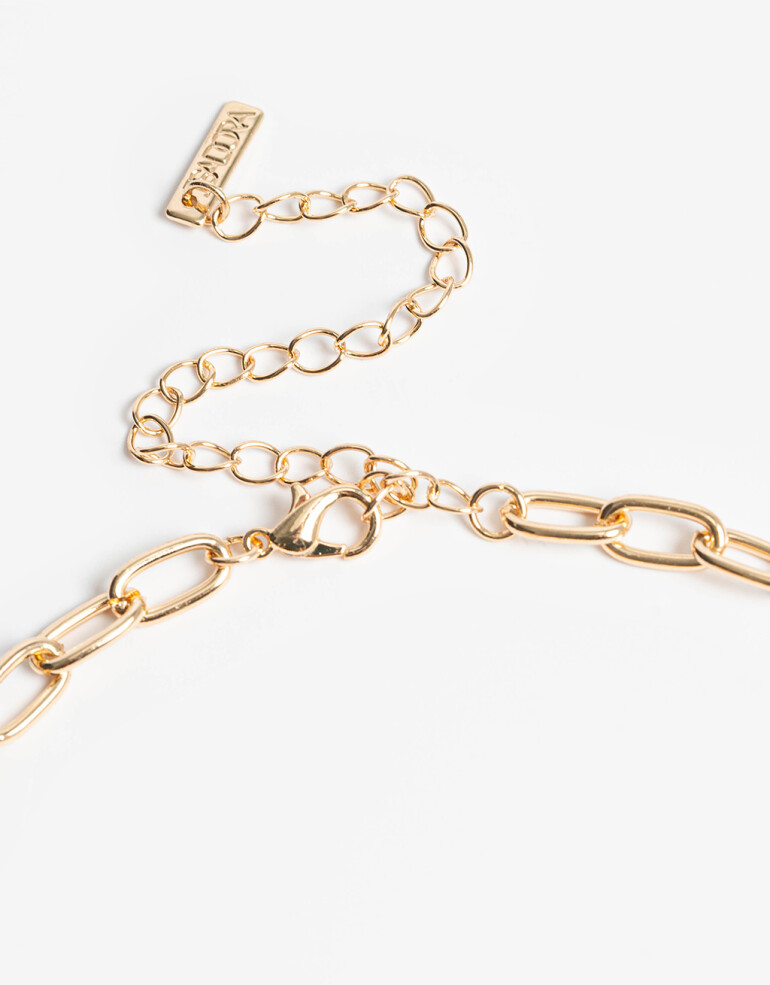 Collares Cortos Metal Collar Corto Metal Eslabones - Dorado