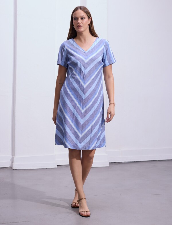 Vestido Algodon Line AZUL/MULTI