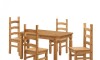 Juego de comedor Extensible 4 Sillas - Madera maciza 120 a 160 cm Natural