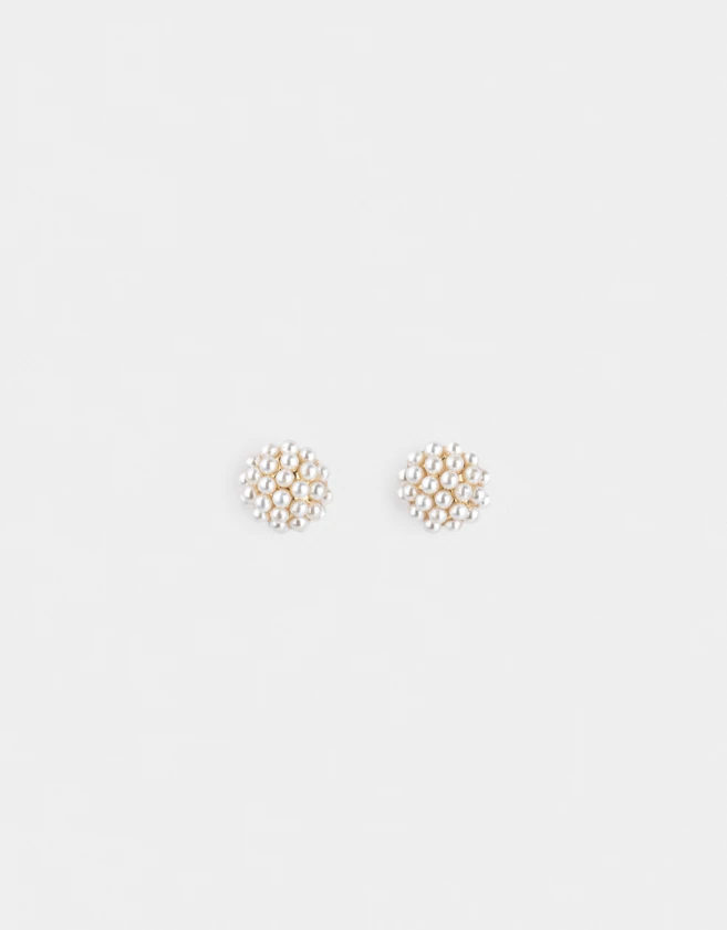 Aros Pasantes Con perlas Aros De Perlas - Blanco Crudo