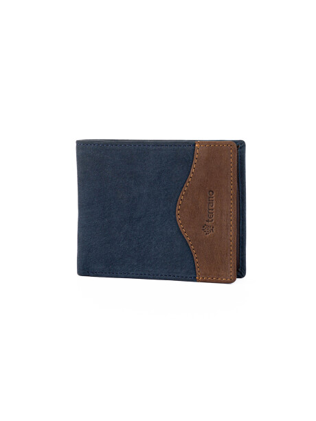 Billetera Cuero Nobuk con Vista Azul