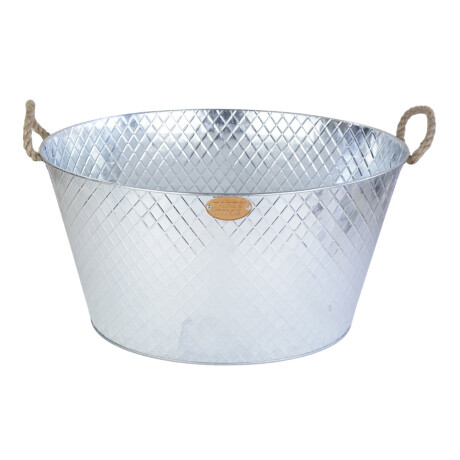 Balde Hielera De Metal Galvanizado Con Asas De Cuerda 51x38.5x27.5cm Balde Hielera De Metal Galvanizado Con Asas De Cuerda 51x38.5x27.5cm