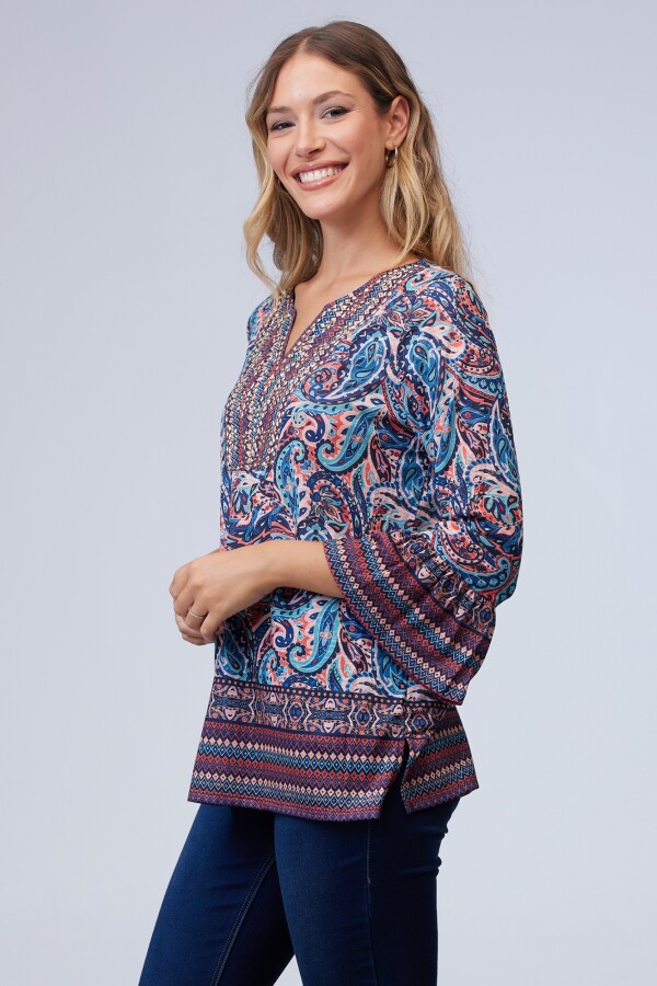 Blusa Print AZUL/MULTI