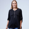 Blusa Oversize Zip NEGRO