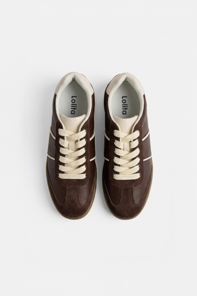 Zapatilla combinada chocolate
