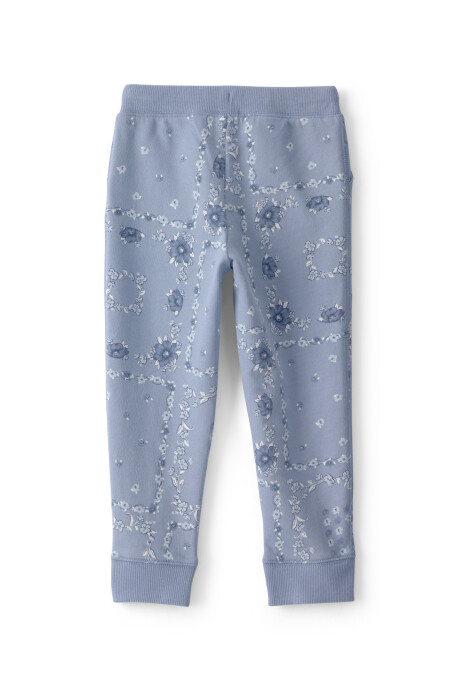 Pantalón deportivo de algodón, azul, diseño floral Sin color