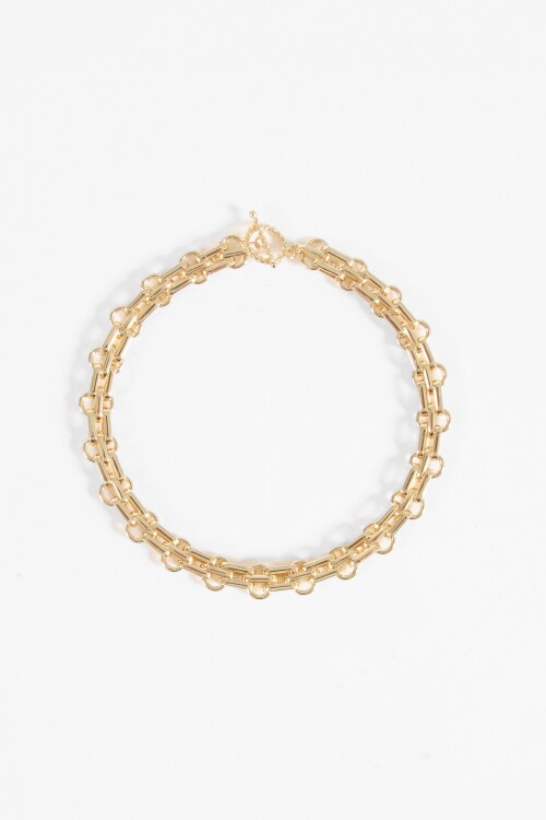Collar choker eslabones dorado