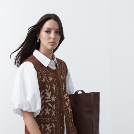 CHALECO LEIA Marrón Corteza