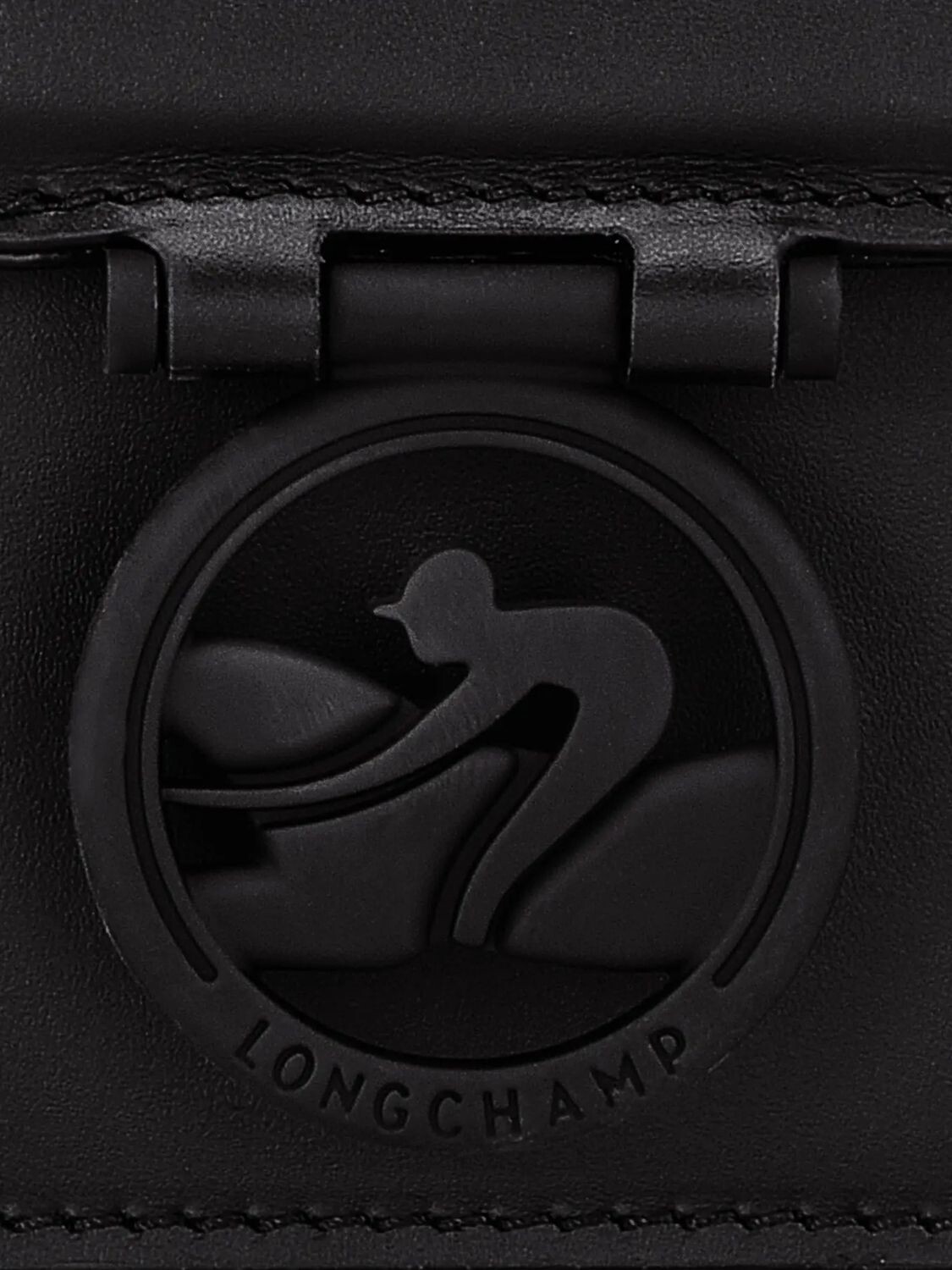 Longchamp -Cartera de cuero con solapa, Box-trot Negro