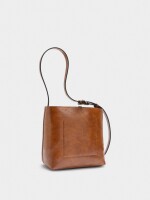 Bolso De Hombro Efecto Craquelado camel