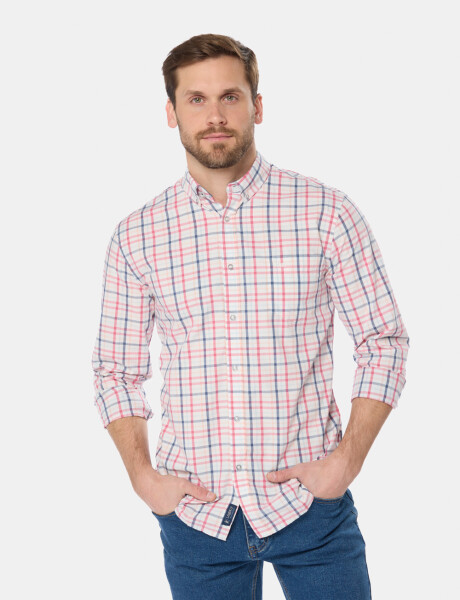 CAMISA A CUADROS Blanco