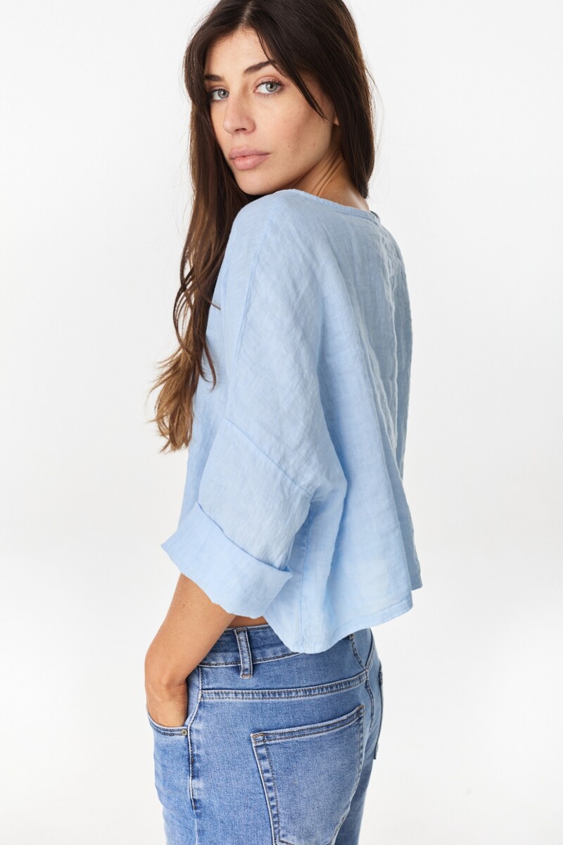 Camisa Fold - Celeste 