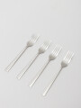 Tenedor Asher De Postre Set 4 Un. Plateado Brillante Color Unico