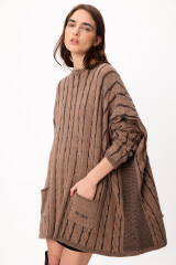 Sweater Lana Oceano Negro/Marrón