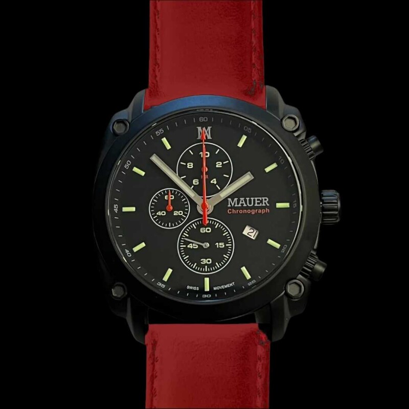 Reloj Mauer Sandblasted Dark 44 mm Ruby