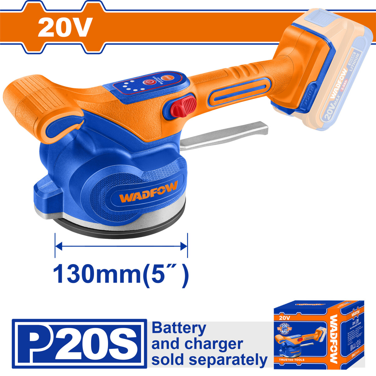 VENTOSA VIBRADORA A BATERIA 20V P20S P/COLOCAR CERAMICA S/BATERIA S/CARGADOR WA 