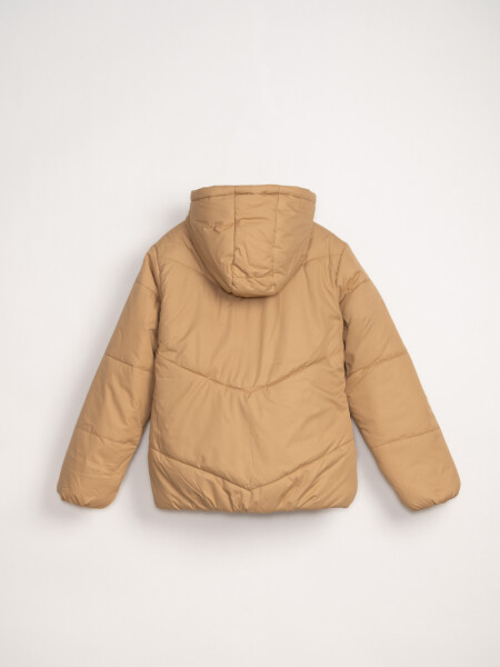 Campera abrigo capitoneada Tostado