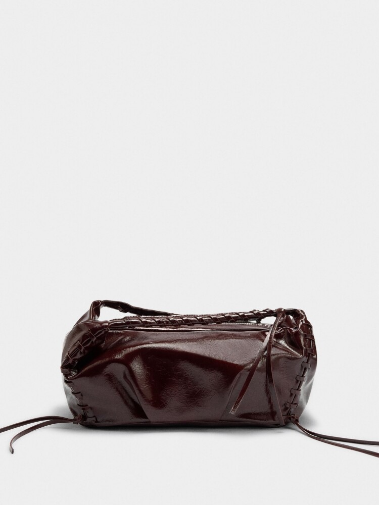 Bolso De Mano De Charol burdeos