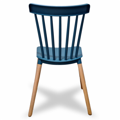 Silla Diseño Windsor con Patas de Madera para Comedor y Jardín - Azul Silla Diseño Windsor con Patas de Madera para Comedor y Jardín - Azul