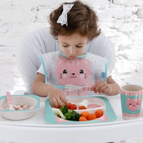 Babero impermeable con bolsillo gatita