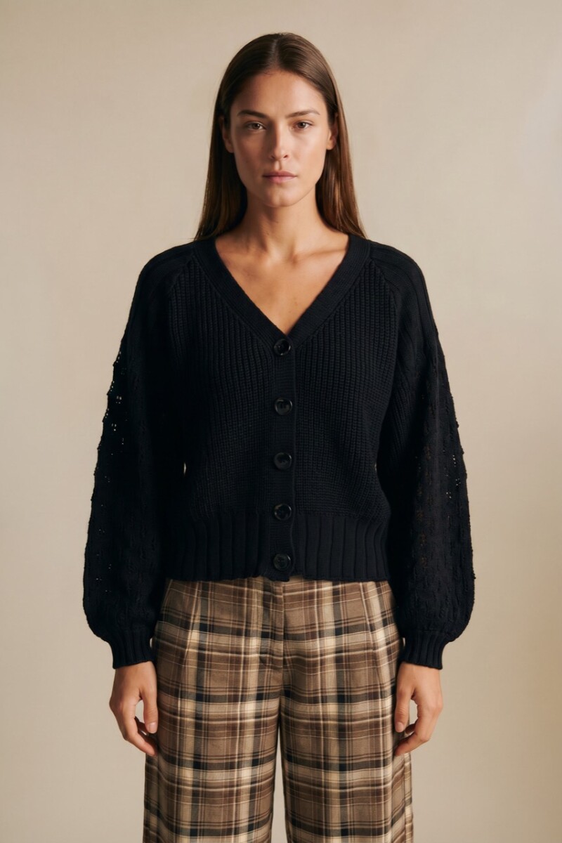 Cardigan Algodón Negro