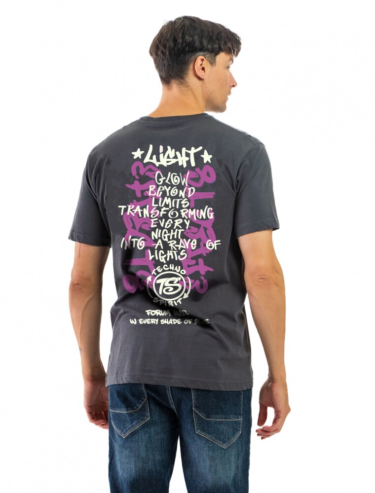 Remera Estampada C/V BGDH REVB-21 Grafito/ Letras 088