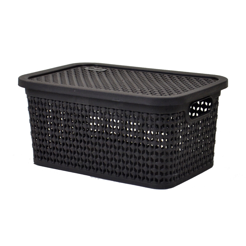 Caja simil rattan 2,5lts. (23x15,5x11cm) CHOCOLATE