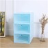 Caja Zapatos Zapatera Transparente Organizador Apilable Color Variante Celeste