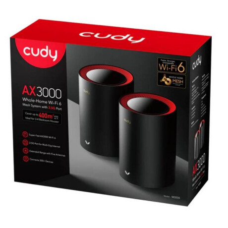 Sistema de Wifi Mesh Cudy Ax3000 Puertos Gigabit Pack de 2