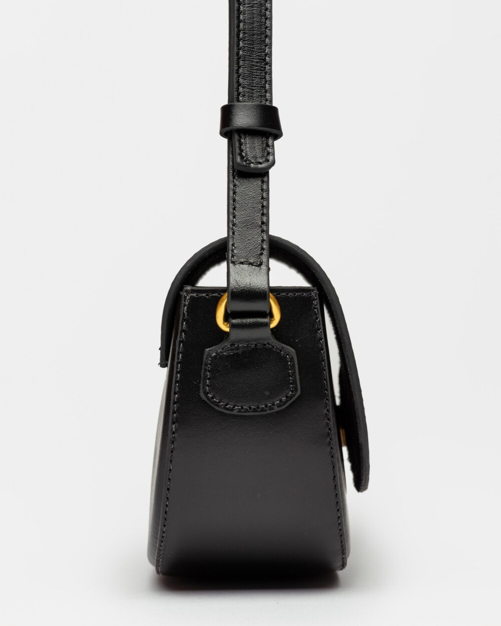 Bandolera Lunette en cuero vaquita Negro