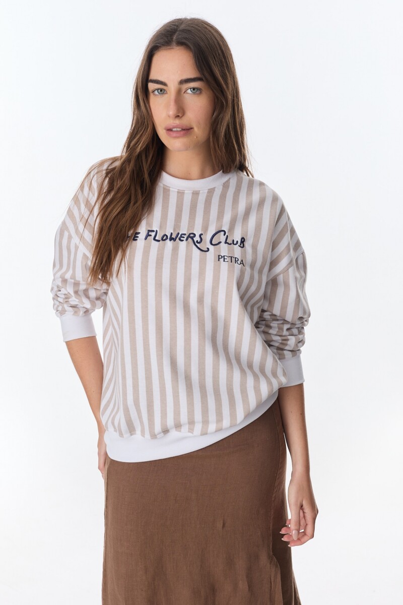 Buzo Club Rayas Beige