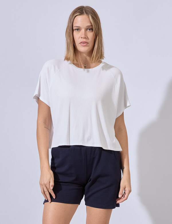 Remera Crop Rib BLANCO