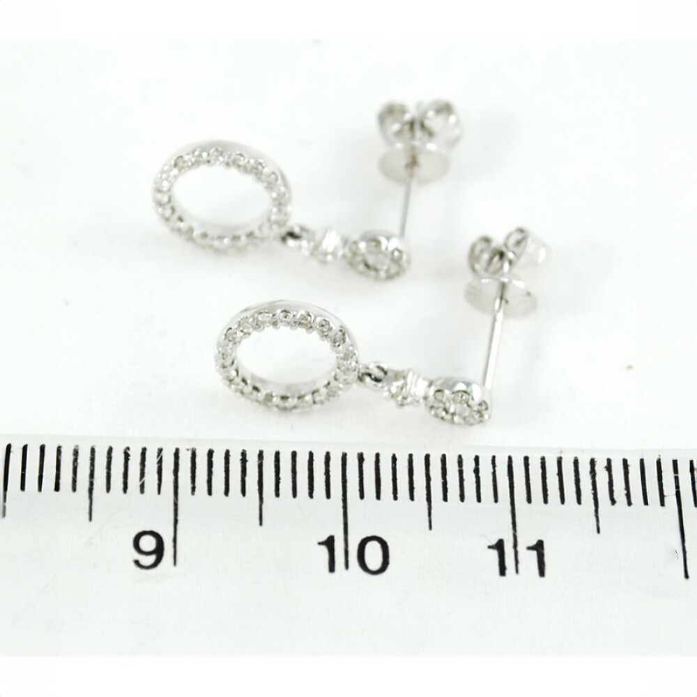 Caravanas Oro Blanco 18K Y Brillantes Caravanas Oro Blanco 18K Y Brillantes