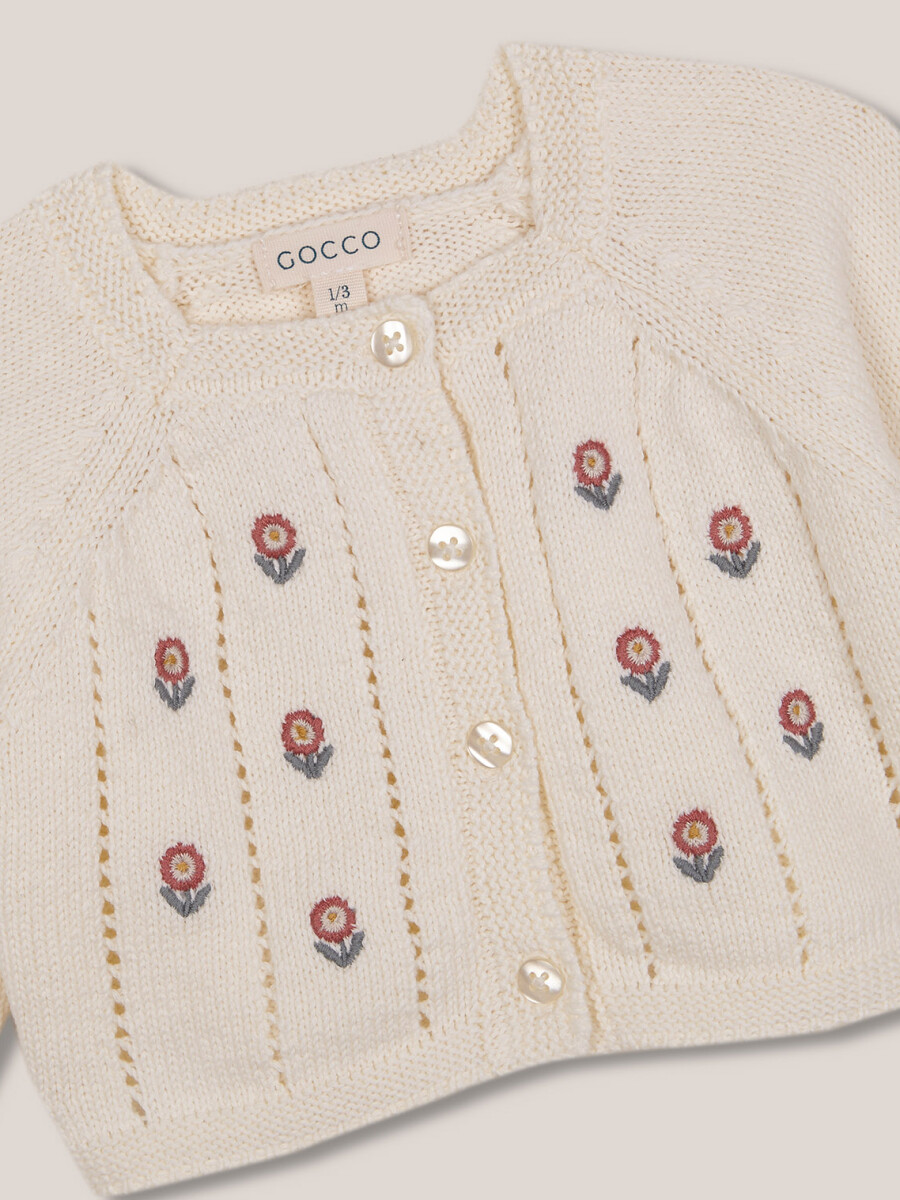 Chaqueta Con Bordados Crudo