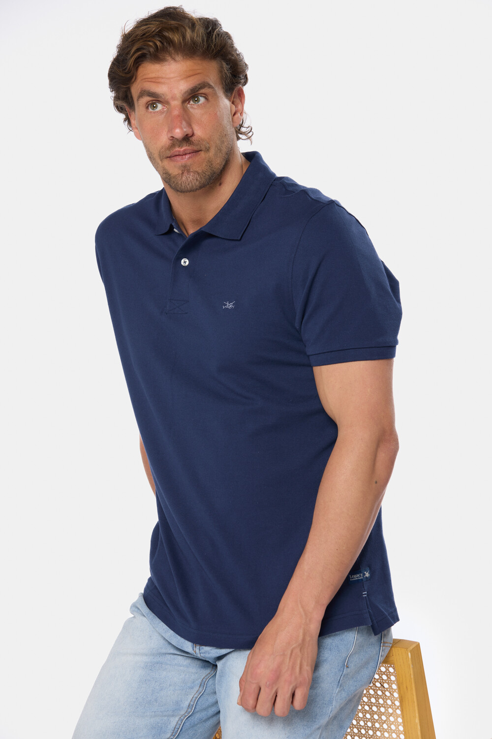 REMERA POLO LISA PIQUÉ Azul
