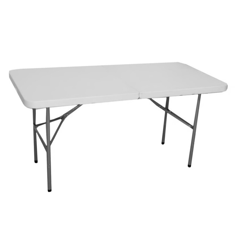 Mesa Plegable Rectangular Blanca 150 cm - Práctica y Duradera para Hogar y Eventos Mesa Plegable Rectangular Blanca 150 cm - Práctica y Duradera para Hogar y Eventos