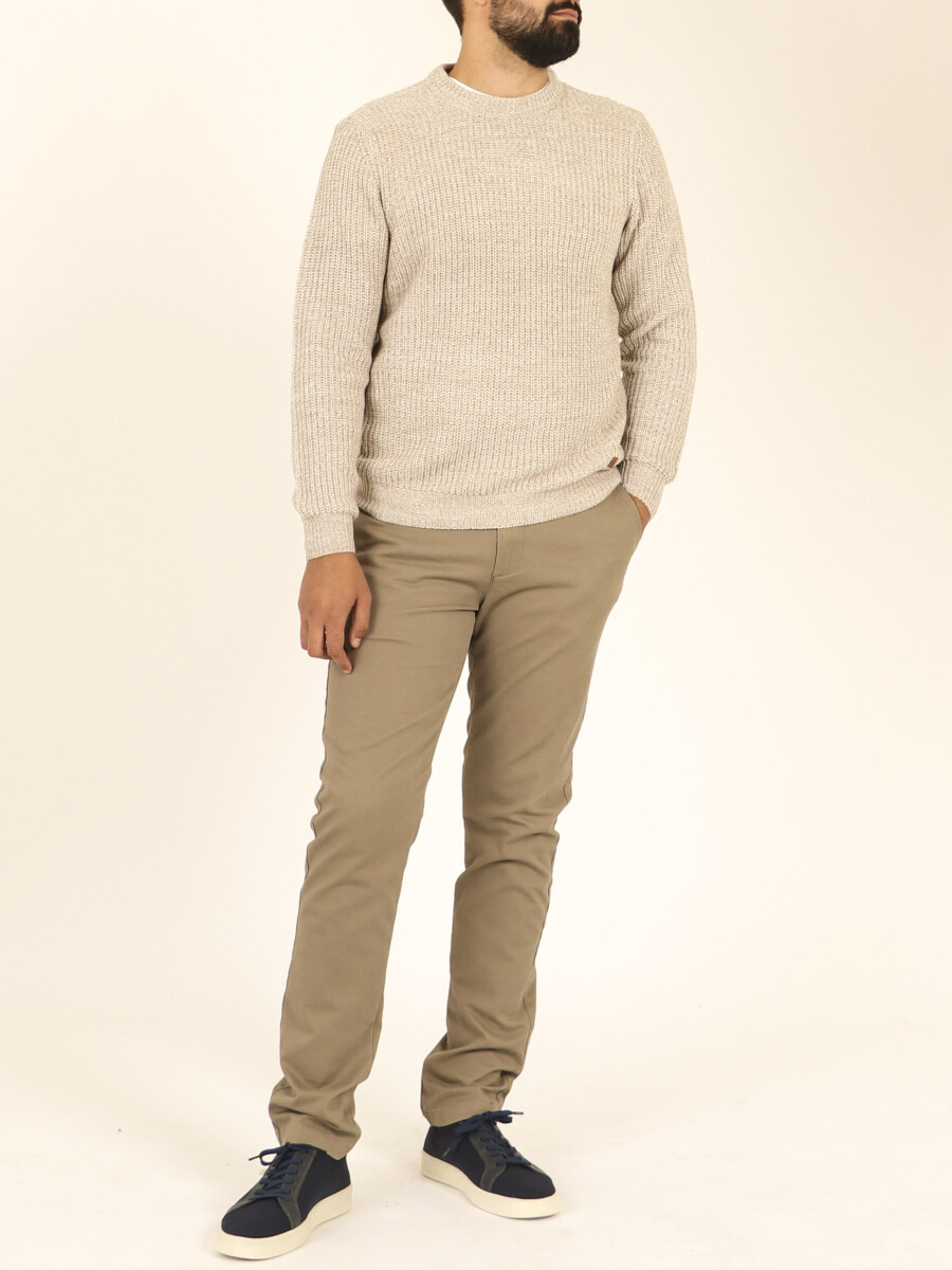 Sweater Punto Harry - Beige/blanco 